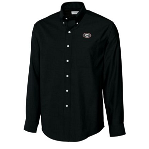 Georgia Bulldogs B&T LS Epic Easy Care Royal Oxford Shirt - Black